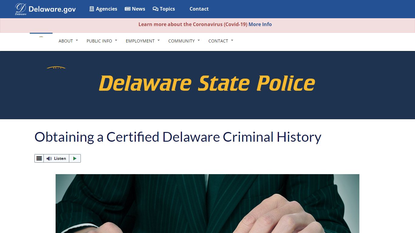 Obtaining a Certified Delaware Criminal History - Delaware State Police ...